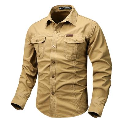 Veste Militaire d'Extérieur Décontractée Slim en Coton à Manches Longues pour Homme Automne Nouveau Chemise Polyvalente pour Homme