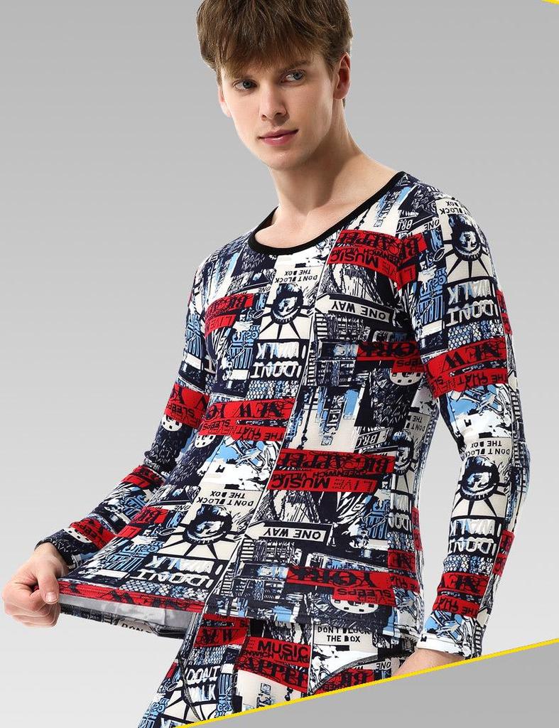 Men's Thick Velvet Round Neck Sweater: Warm Cotton Winter Base Layer