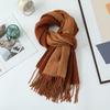 Double-sided Two-color Scarf for Women Autumn and Winter High End New Wool Scarf Shawl Imitation Cashmere Scarf