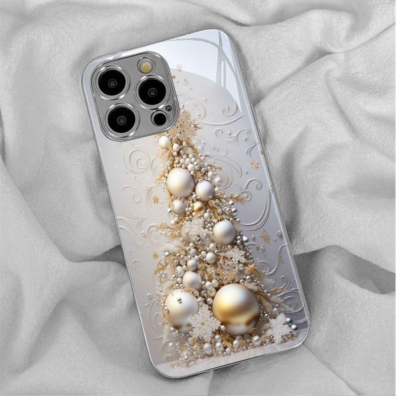 Creative Christmas Tree Pattern Electroplate Phone Case For Samsung Galaxy S23 S24 S25 S26 Ultra Plus FE Tempered Glass Cover