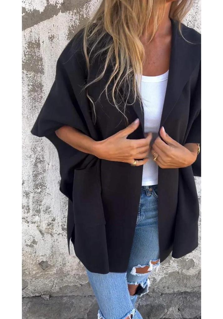 2024 Women's Autumn/Winter Lapel Cape Coat