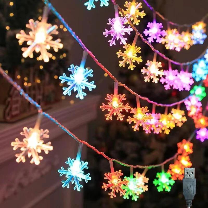 

Snowflake Lights String LED Festoon Light USB Plug Christmas Tree Light Aesthetic Room Decoration Wedding Party New Year s Decor 6M 40LEDs