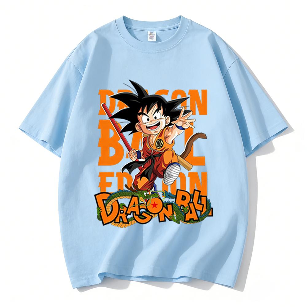Dragon Ball Short Sleeved T-shirt Loose Cotton Casual Top Cartoon Anime Dragon Ball Printed Summer Short Sleeved Top