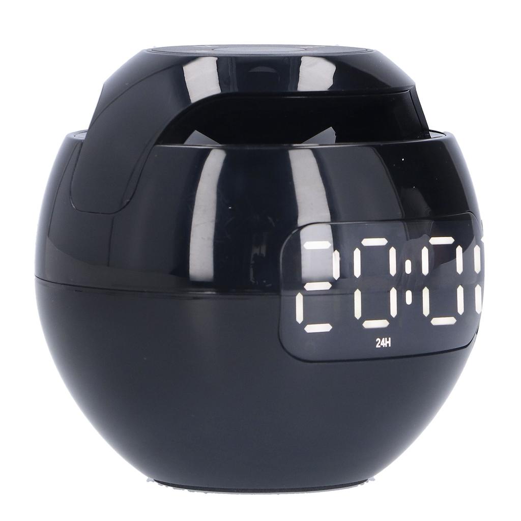 Multifunctional Bluetooth 5.0 Alarm Clock Speaker Rechargeable Ball Shape Portable Wireless Speaker with Clock for