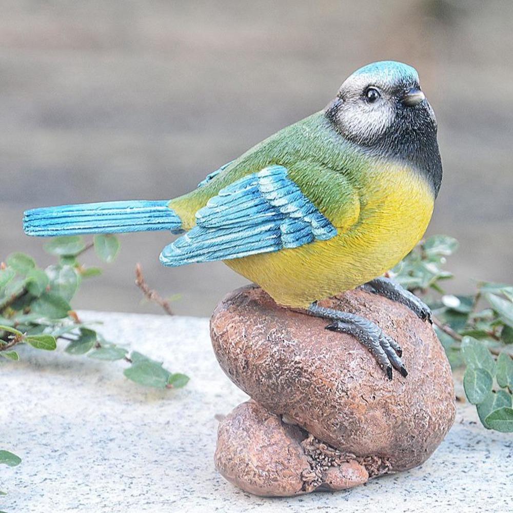 Resin Garden Bird Sculpture Cute Small Animal Model Durable Bird Statue  Outdoor Patio Porch