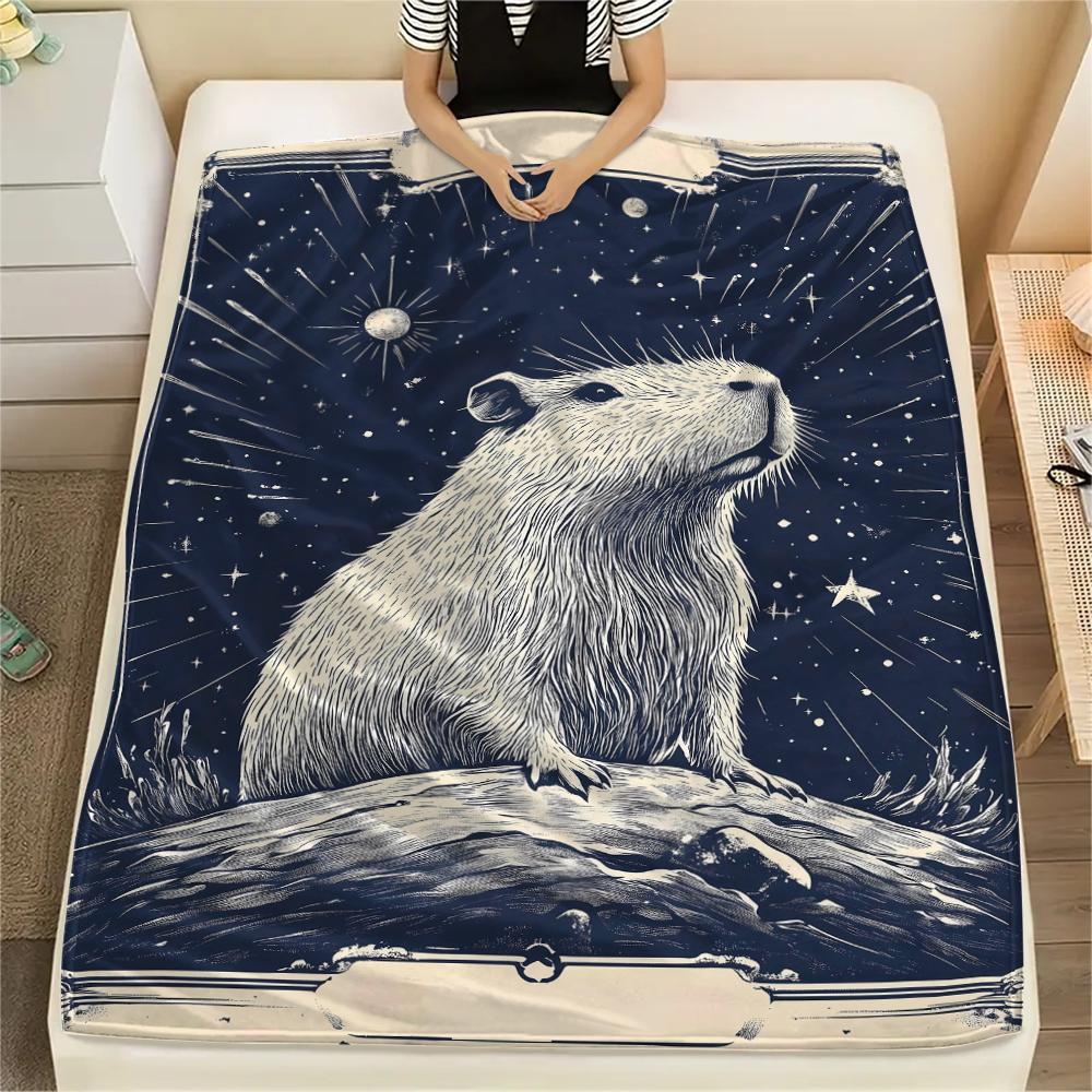 Card style animals Print Flannel Blanket,High quality Comfortable for All Seasons,Home Decor,Warmth and Comfort,Perfect for Christmas Gifts