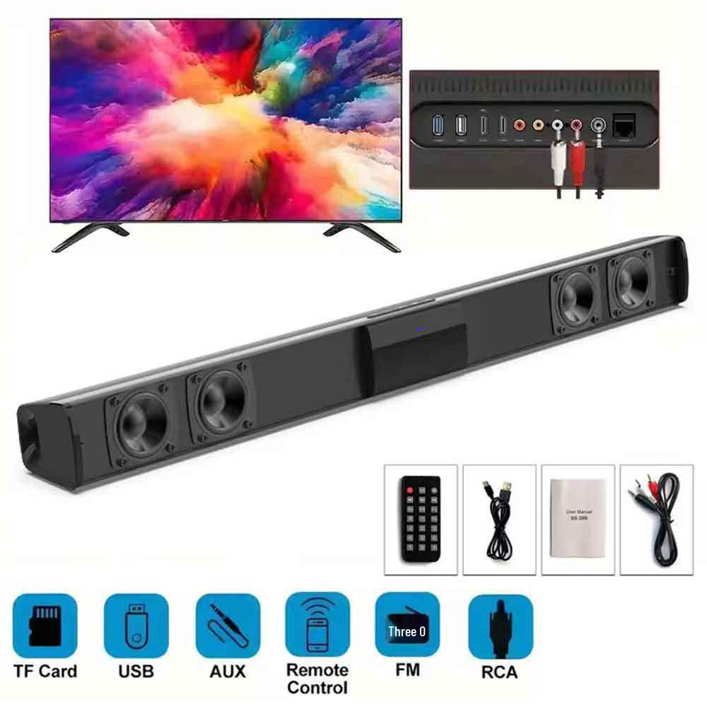 BS28B Long Bluetooth Speaker Bar for TV, Computer, and Laptop