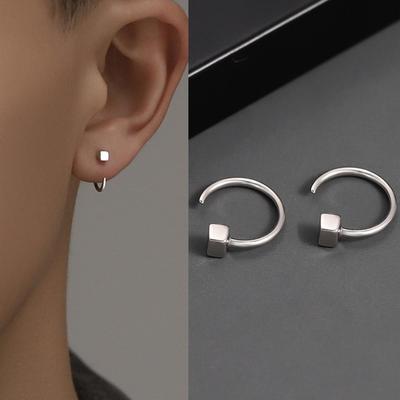 1 Pair Minimalist Square Stud Earrings Copper C-shaped Ear Buckle Party Earrings Jewelry For Women Men