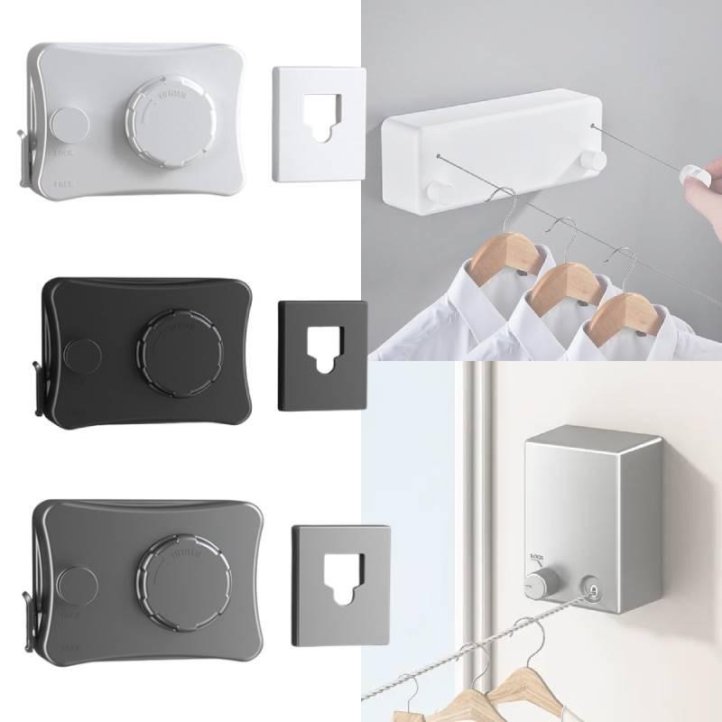 Modern Indoor Retractable Clothes Line With Stainless Steel Wire For Balcony And Bathroom Use