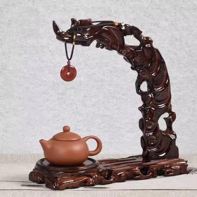 Mahagoni Wurzelholz Schnitzerei Rahmen, Hängender Jade Rahmen, Handarbeit, Massivholz, Antik, Chinoiserie, Federkielhalter