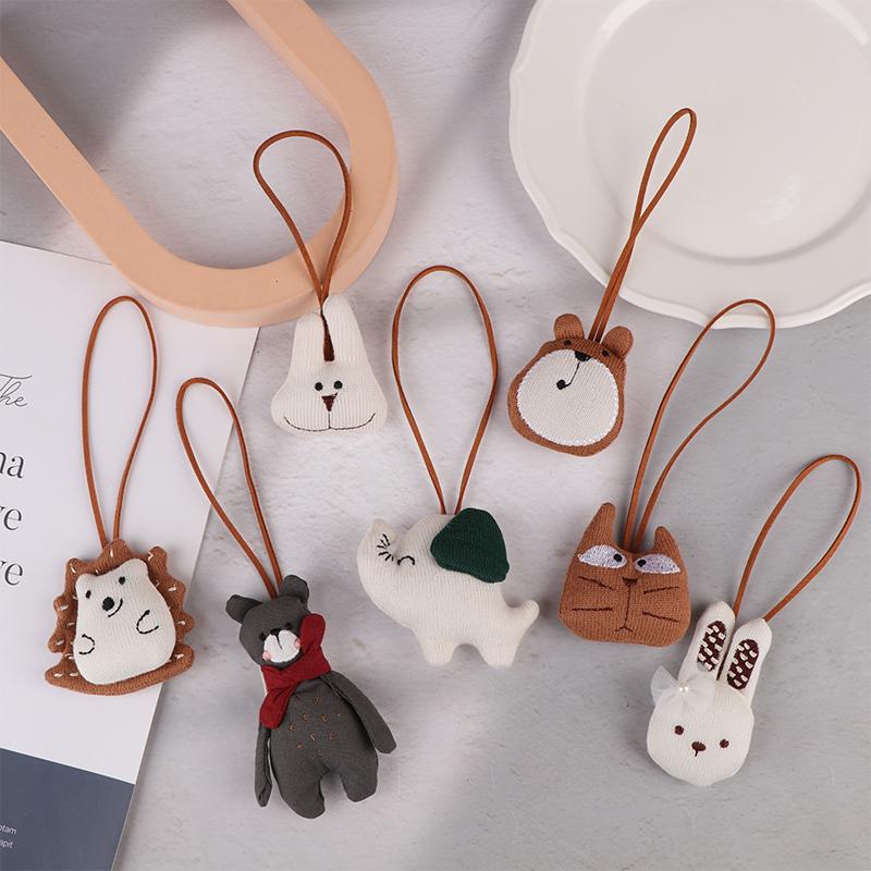 Cute Animal Pendants Handmade Key Chain Decorative Bag Charm Elephant Rabbit Lanyard Toy