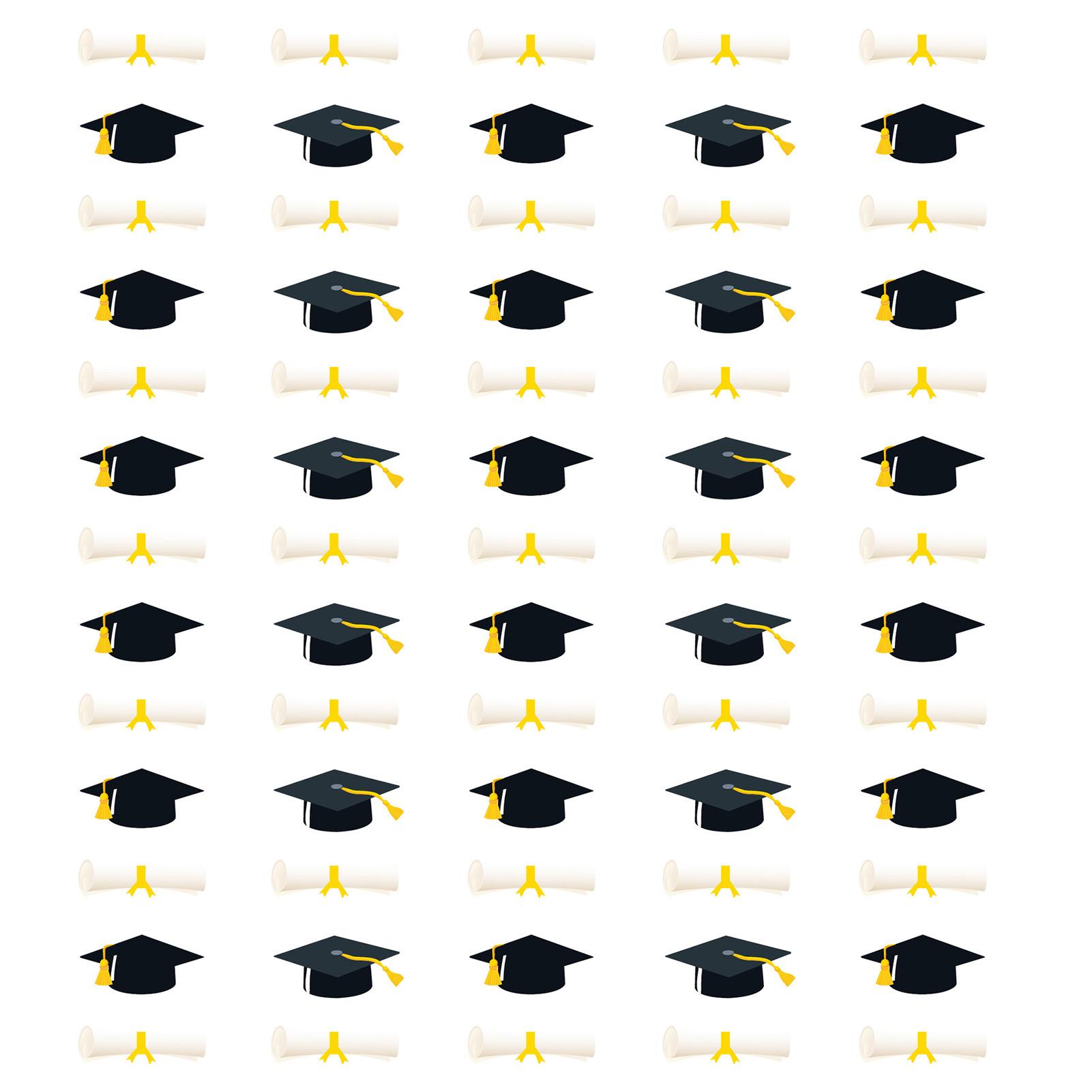 Graduation Cap Shaped Paper Confetti Eco-Friendly Decor for Party Desktop School Event S810 100 Pieces чёрный
