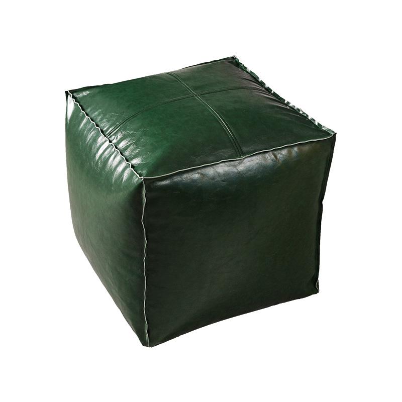 Moroccan PU Leather Pouf Ottoman Footstool Home Decor Seat Stool Nordic Style Artificial Leather Unstuffed Cushion Without Core