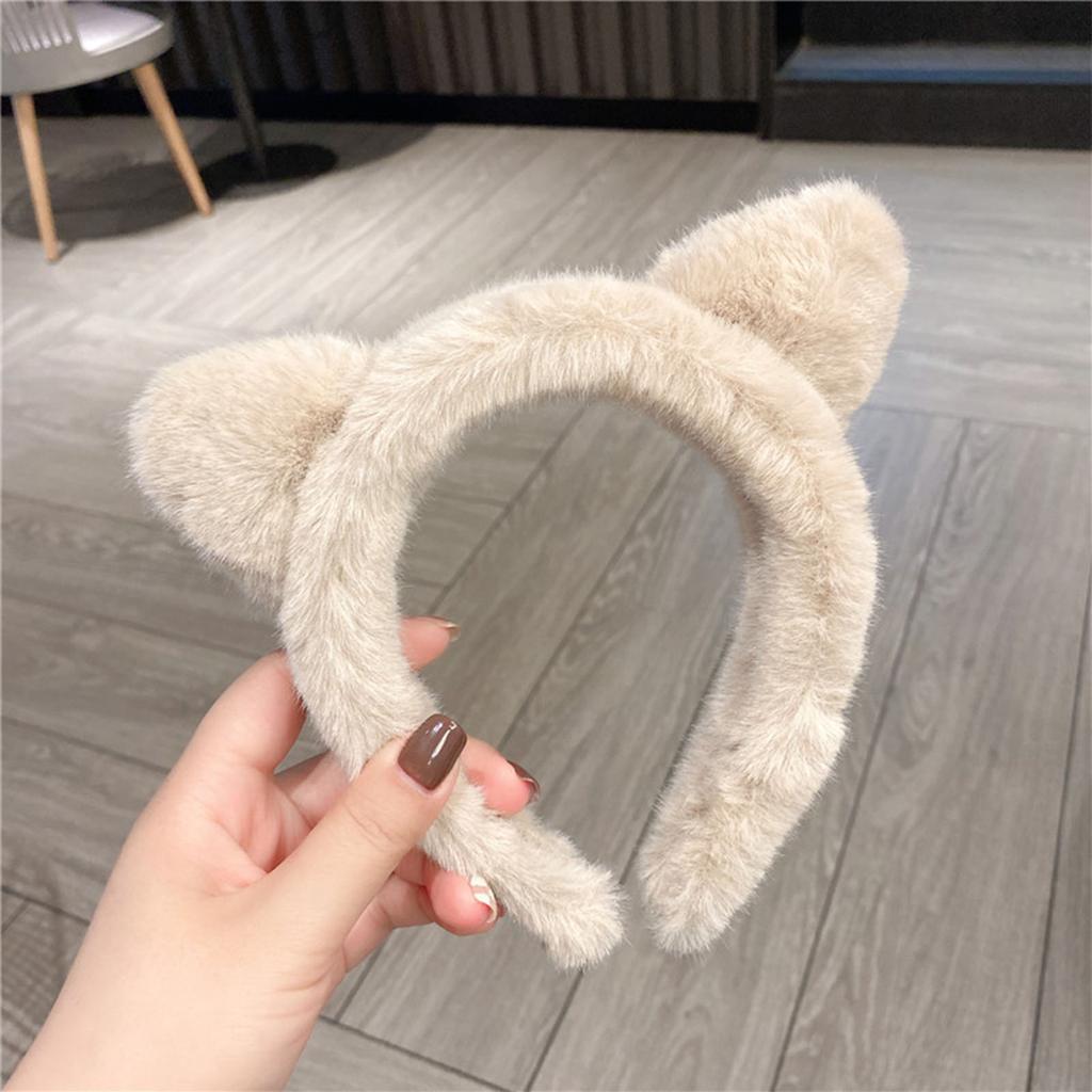 Wide Brim Cat Ear Hair Hoop Woman Casual Skincare Makeup Headband for Home Travel Carnivals Cosplay Hair Accessories