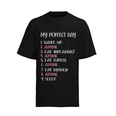 Mijn-Perfecte-Dag-Grappig-Kawaii-Lijst Otaku Anime Fan Heren Shirt Katoen