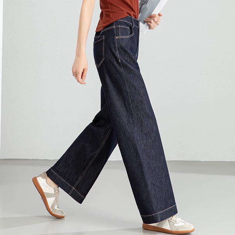 Fanzhen Women's High-Waist Wide-Leg Cropped Denim Jeans