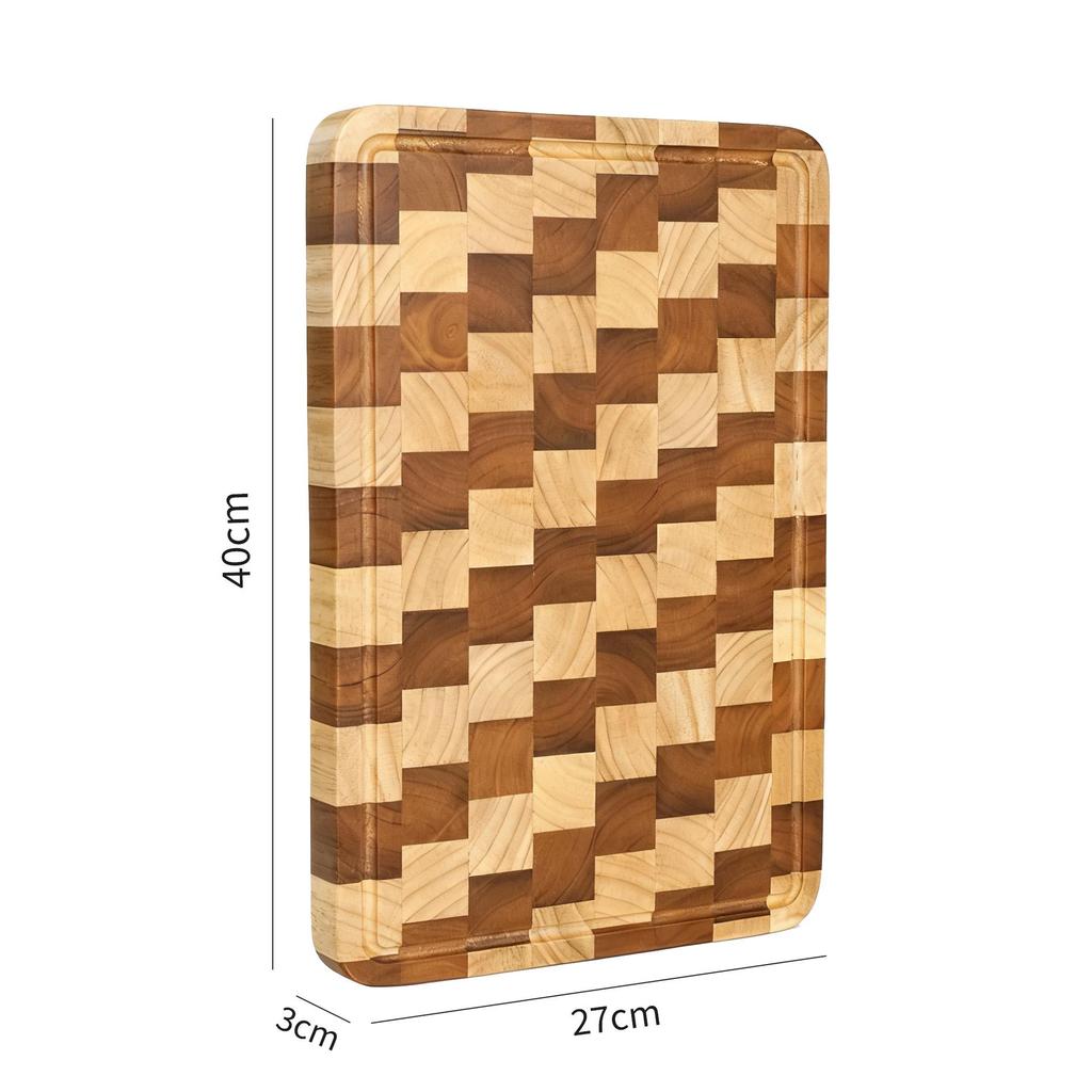 Large Wooden Chessboard Cutting Board: Thickened, Versatile for Vegetables, Fruits, Desserts, and Steaks