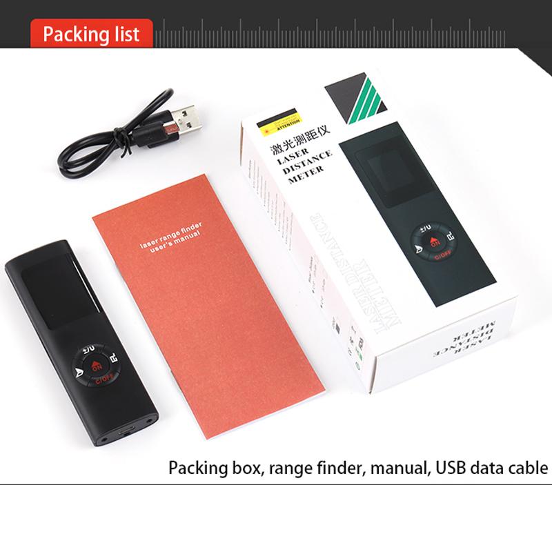 Handheld Multifunctional 40M/60M LCD Digital Laser Rangefinder Mini USB Charging Laser Distance Meter for Interior Decoration