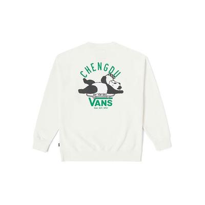 Vans City Series Letter Panda Muster Bedrucktes Rundhals-Sweatshirt Unisex-Sweatshirt Off-White VN000KQCFS8