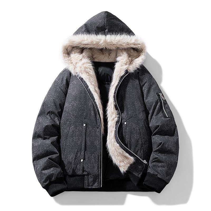 Men`s 2025 Winter Fur Collar Hooded