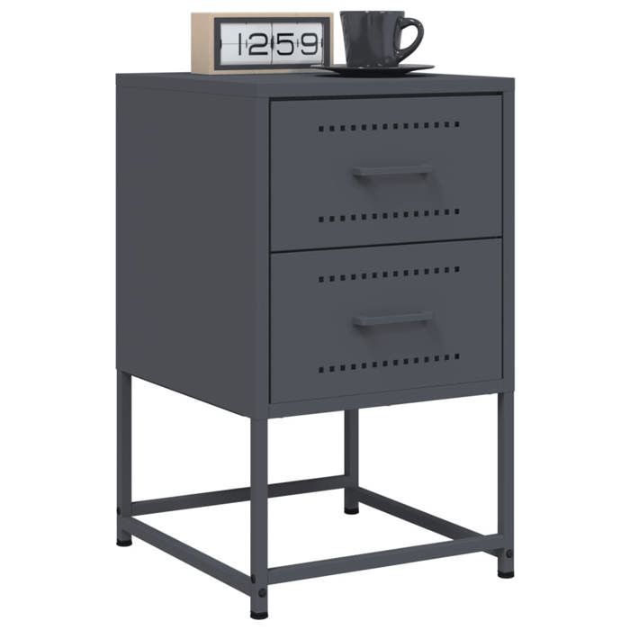 VidaXL Bedside Tables 2 Pcs Anthracite 36x39x60.5 Cm Steel, Cabinet, Side Cabinet, Phone Stand, Table of 846463