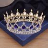 Vintage Royal Queen King Tiaras and Crowns Prom Crystal Diadem Bridal Circle Crown Wedding Hair Jewelry Bride Accessories