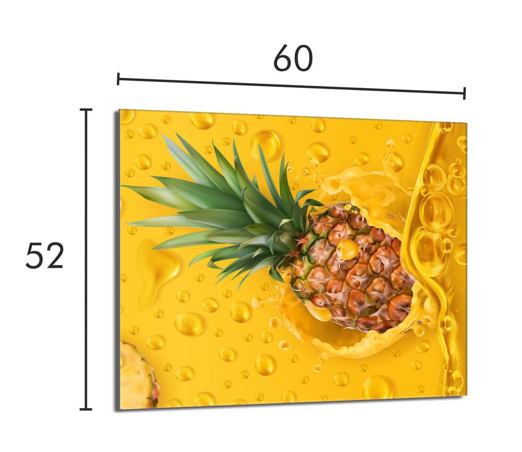 Szklana płyta ochronna na kuchenkę 60x52 Ananas
