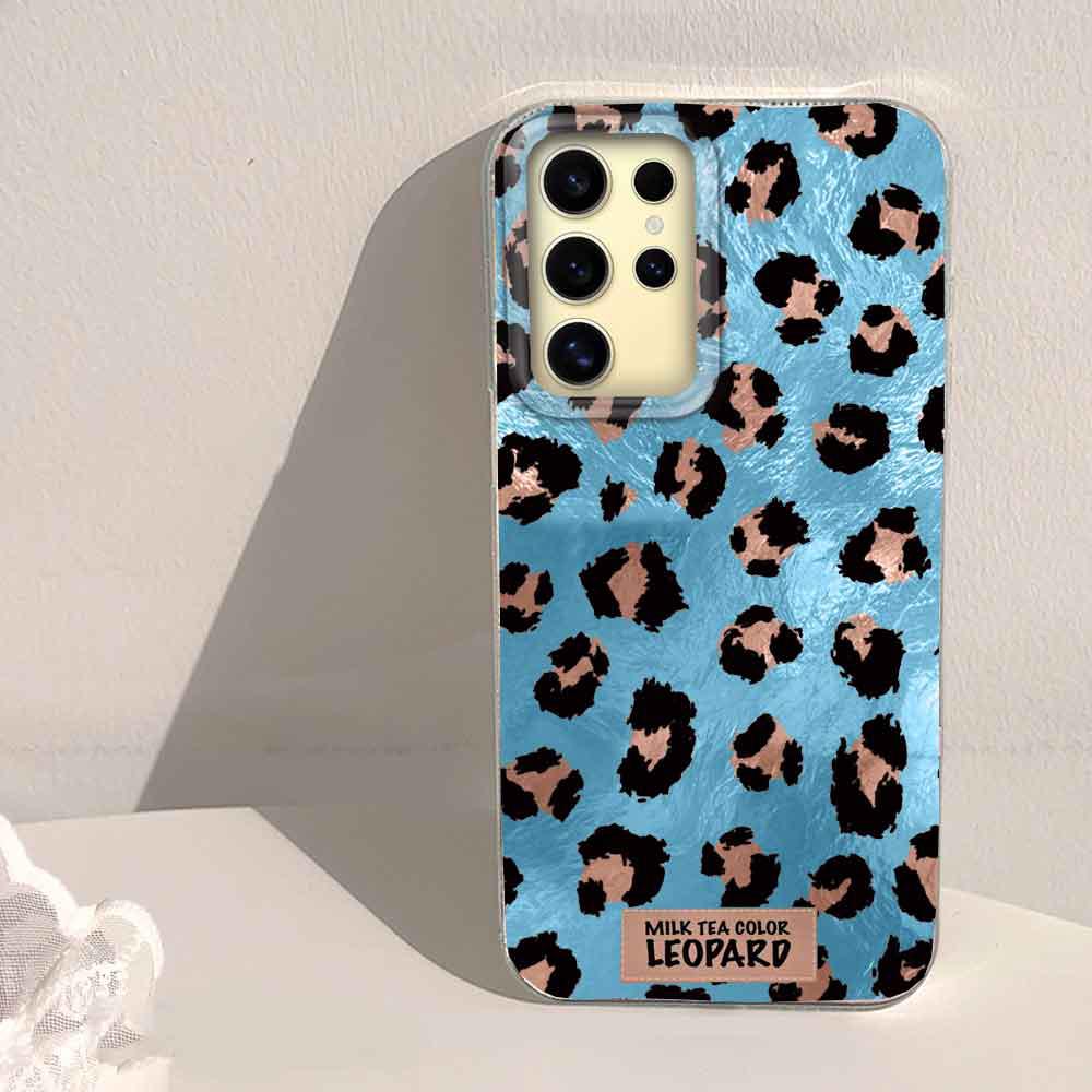 Pink Black Leopard Print Pattern Women Phone Case for Samsung Galaxy S25 Edge S24 S23 S22 S21 S20 FE Plus Ultra Shell Back Cover