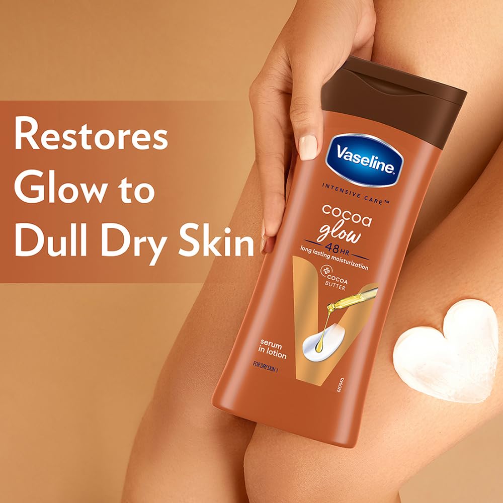 Vaseline Intensive Care Cocoa Glow Body Lotion 200 Ml Deep Moisture Fast Absorbing For Dry Dull Skin