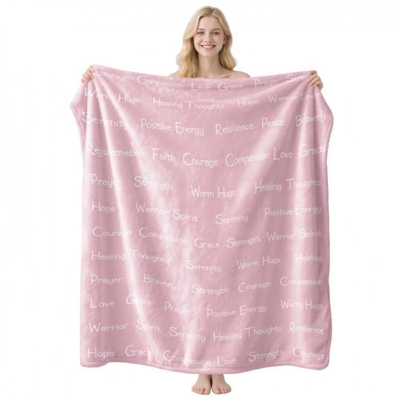 Soft Fleece Blanket With Customizable Gift Text Print Sofa Nap Or Air Conditioning Use