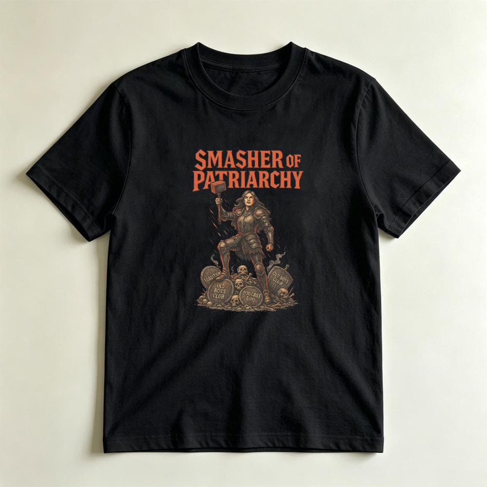 Smasher Of Patriarchy Feminist Warrior TShirt Retro Bold Unisexs Rights Graphic Tee Empowering Funny Casual Unisex Cotton Shirt