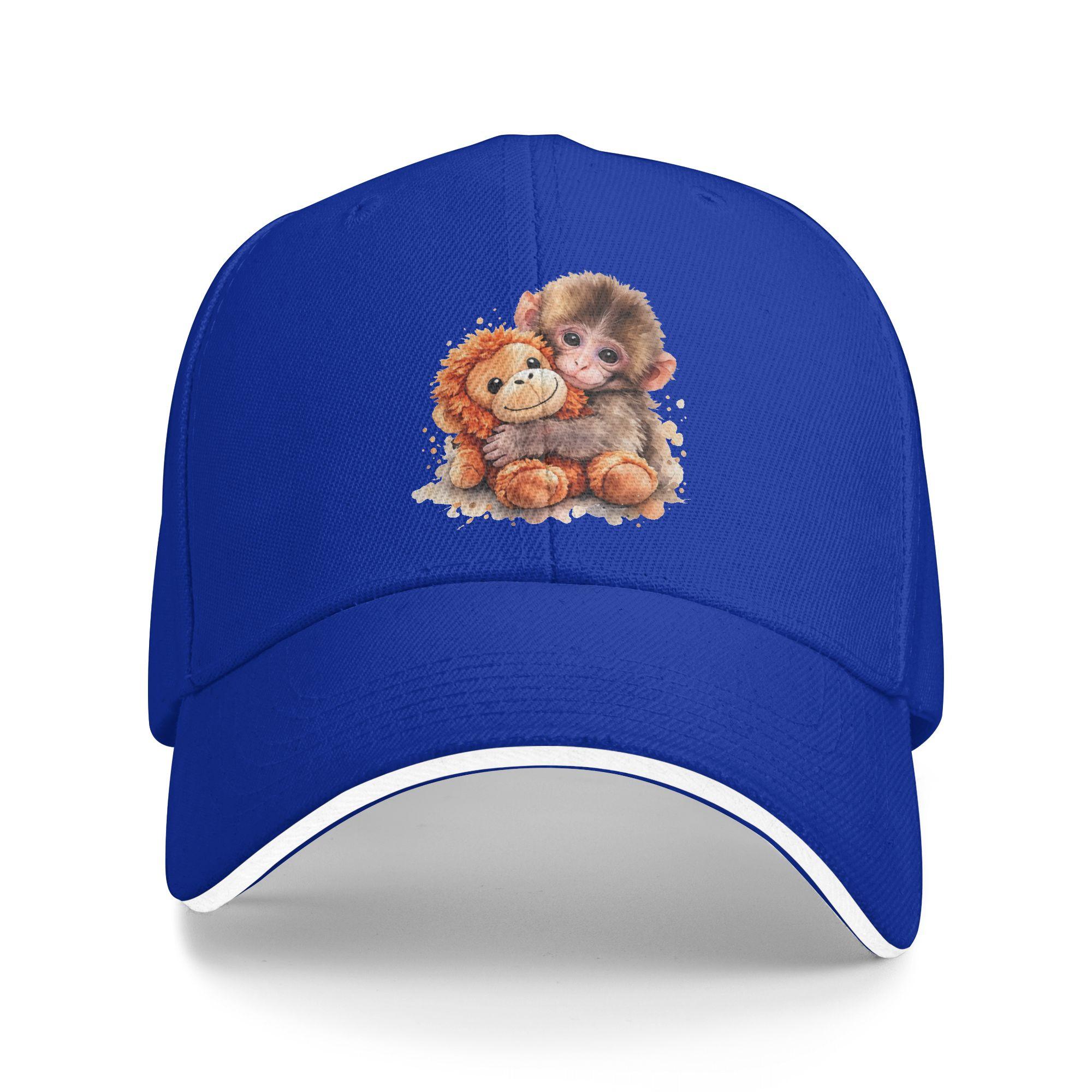 

Baby Monkey Punch Casual Baseball Cap Outdoor Sport Trucker Hat Summer Hot Sale Men Women Street Style Baseball Caps As Picture синий