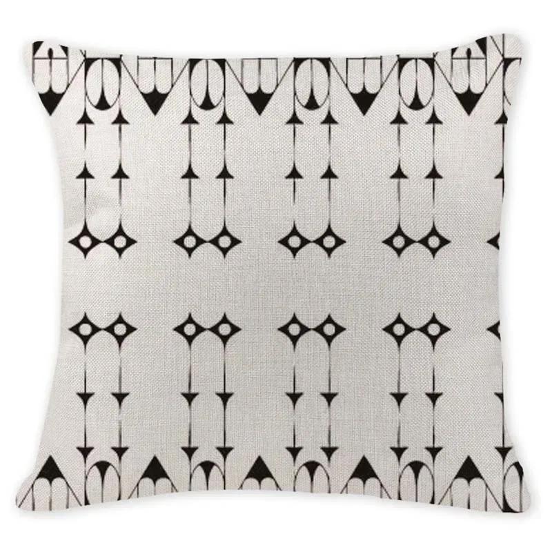 Retro Ethnic Geometry Decorative Cushion Cover Cotton Linen Textile Printed Throw Pillowcase for Car Sofa Bed Home Decor 45X45CM