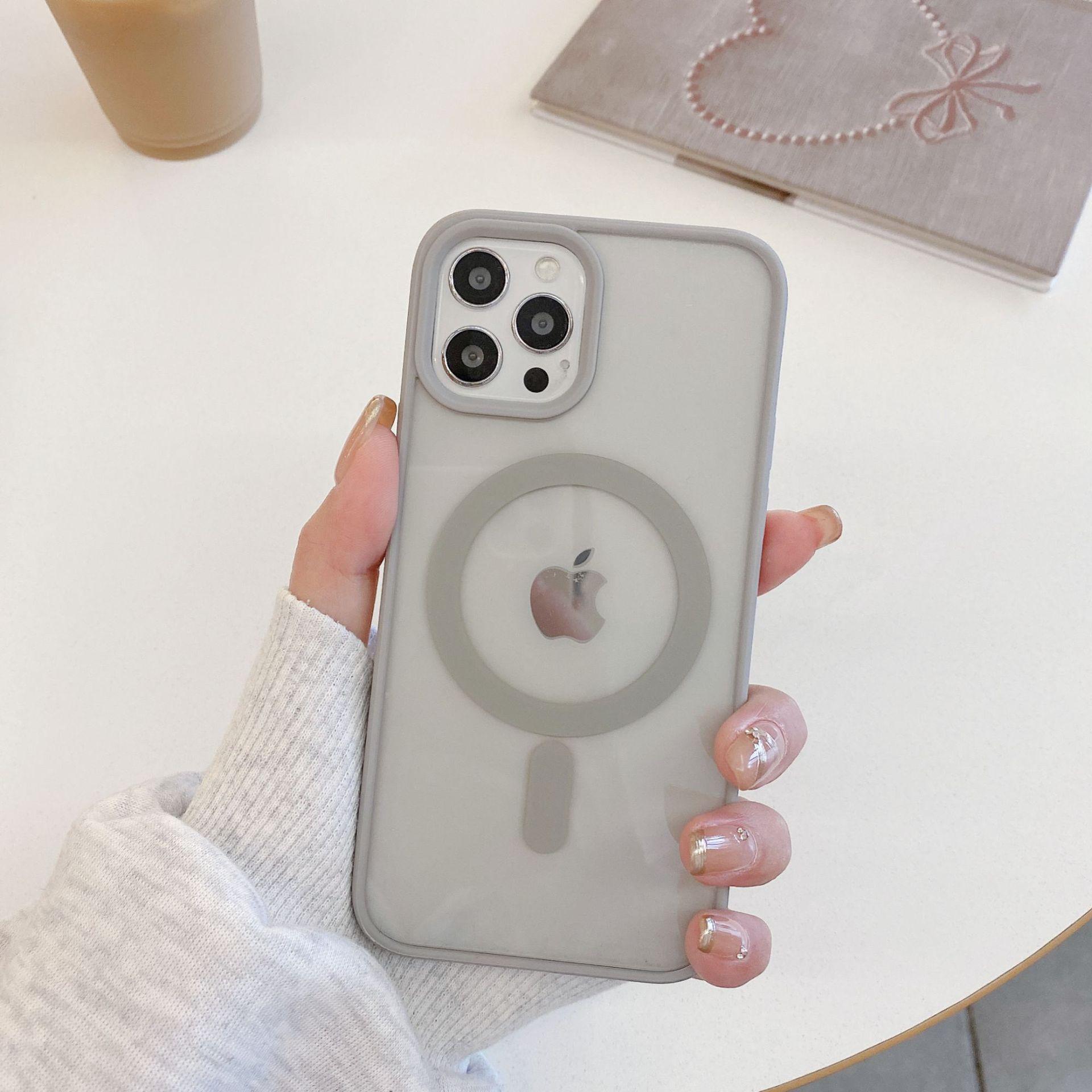 Macaron Transparent Magnetic Suction for Apple 16 PROMAX Phone Case for IPhone 15 Silicone 14 Acrylic Anti-fall Apple 16