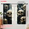 2pcs  2D Plane Printing Pattern Curtains Skull Polyester Woven (without Rod) Outdoor Decorations for Study   Living Room   Kitchen