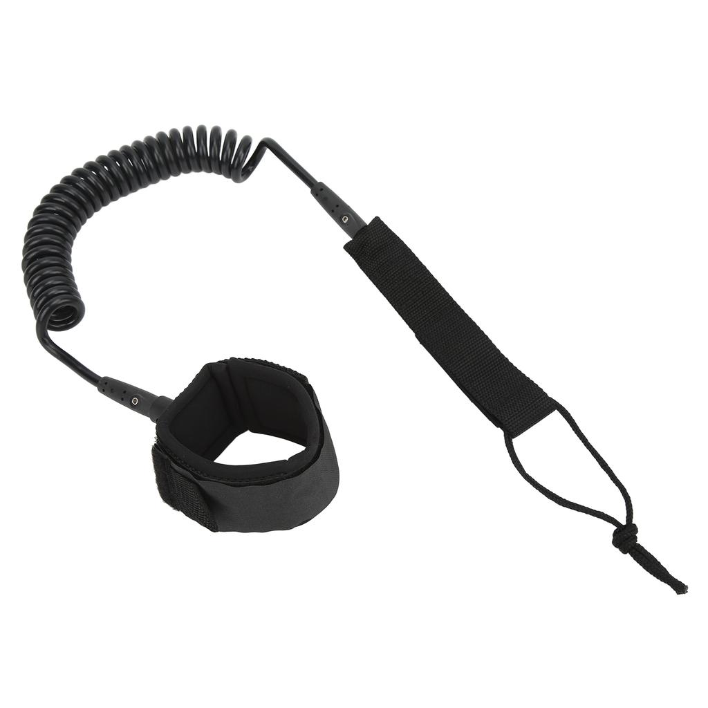 Surfboard Leash High Elasticity TPU Black Coiled Surfing Leg Rope for Paddleboards Longboards