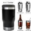14oz Car Insulated Can Cooler, Universal Stainless Steel Double Lid Beer Cup Cooling Ice Water Bottles Insulated Slim Can Cooler