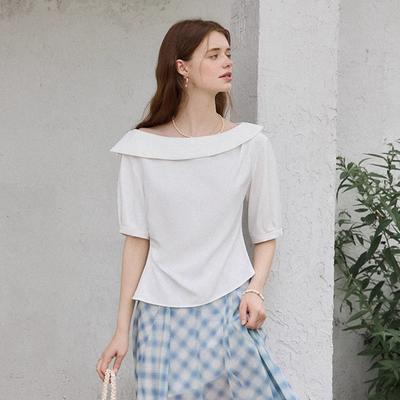 WEDNESDAY DELIGHT Wd_Irregular One Shoulder Blouse