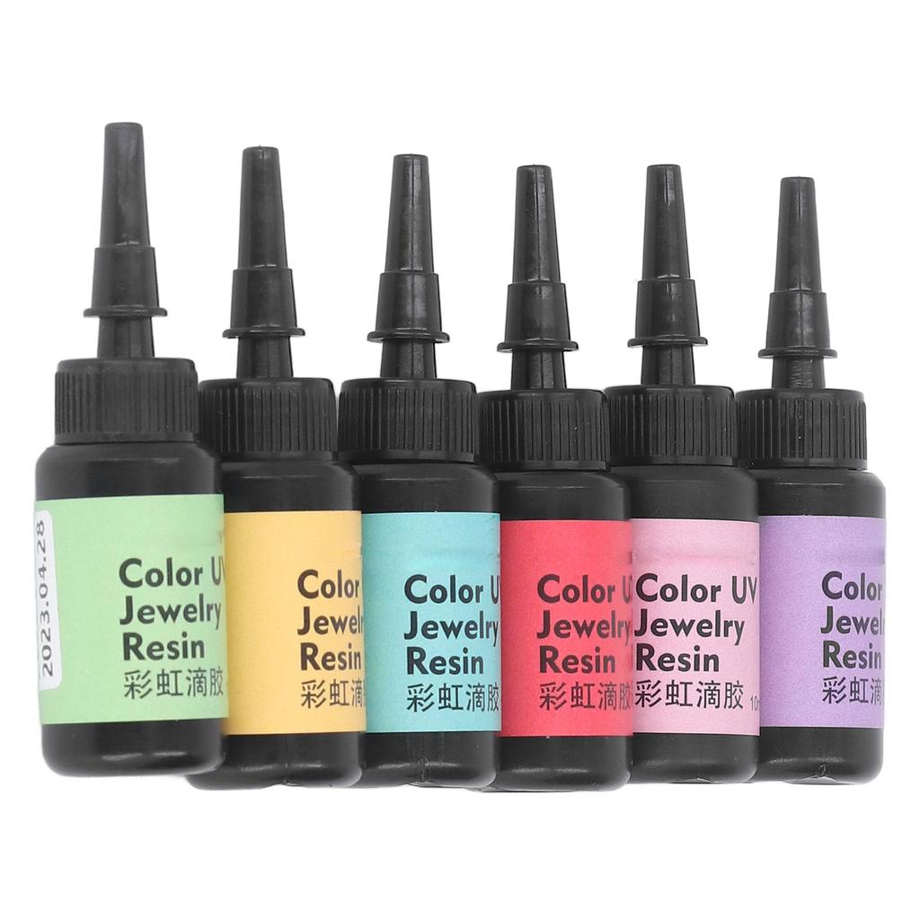 6Pcs 10ml UV Resin Easy Operation Quick Curing Bright Vivid Color Widely Used UV Epoxy Resin for