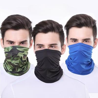 Summer UV Protection Cycling Face Mask Men Women Outdoor Sports Ice Silk Neck Warmer Scarf Breathable Hiking Fishing Face Cover