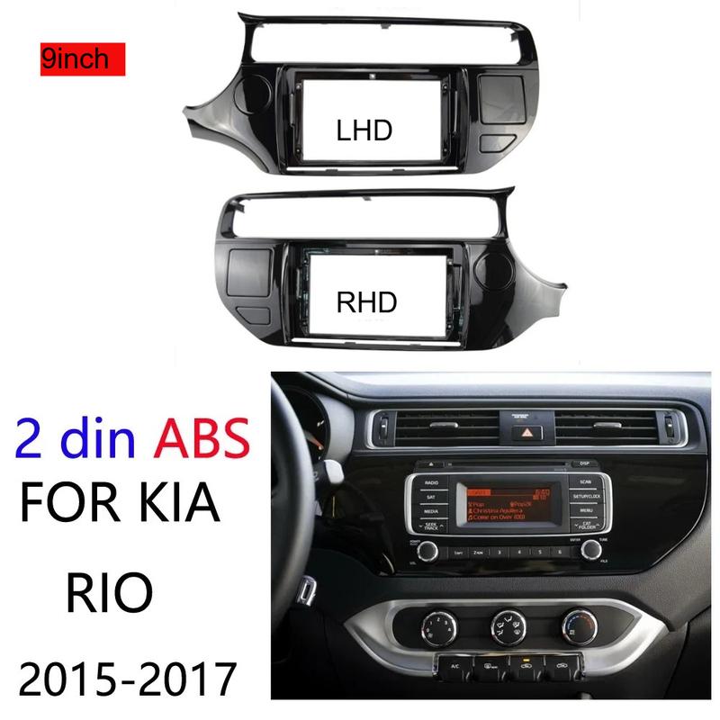 2 Din Car CD DVD Frame Panel Radio Player Audio Fitting Adaptor Dash Trim Kits Facia Panel 9inch For Kia Rio 2015 2016 2017
