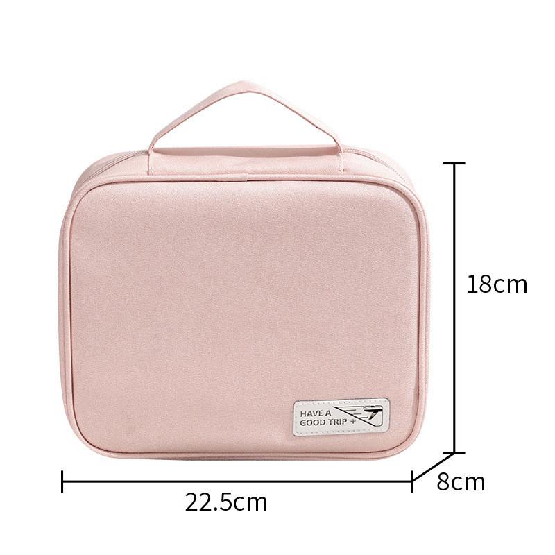 

Makeup Handbag Storage Bag Large Capacity Travel Toiletries Portable Convenient рожевий