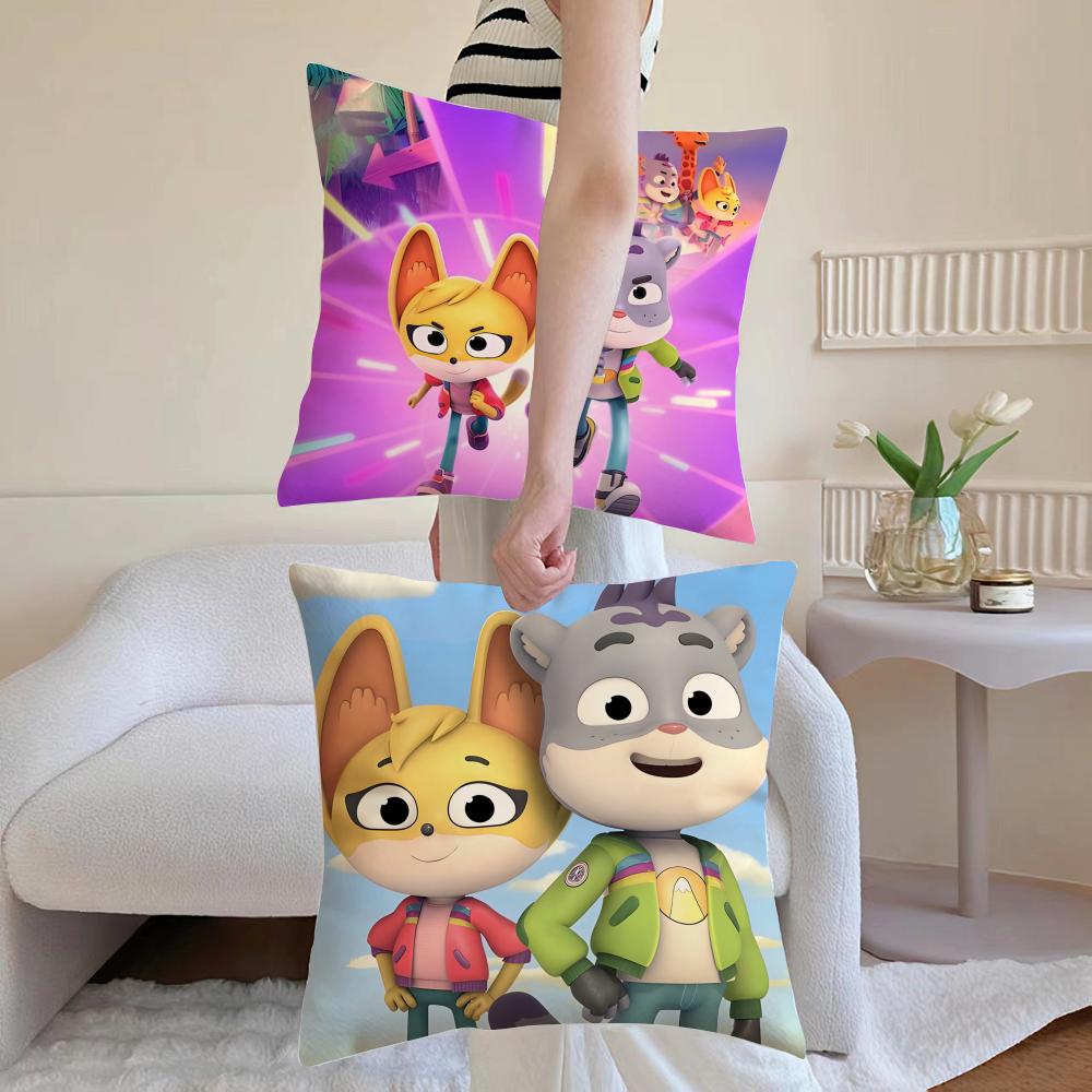 Funda de Cojín de Dibujos Animados T‑The Creature Cases Lino Transpirable Funda de Almohada Verano Sin Olor Ecológica Cremallera Invisible Lavable