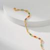 Handmade 18K Gold-Plated Copper Bracelet with Colored Glass and Diamonds