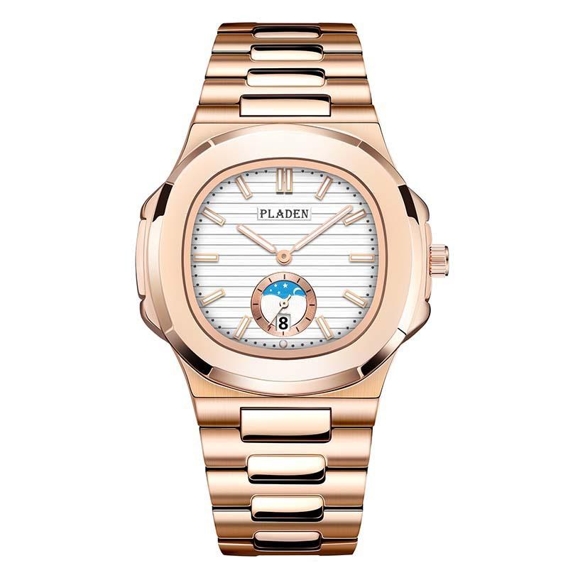 Classic Men's High-end Fashion Business Stainless Steel Waterproof Quartz Watch