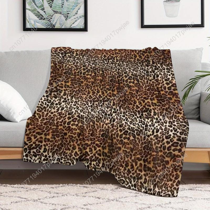 Coperta Plaid in Pile Flannel con Stampa Leopardo - Super Morbida Leggera Double-Sided Design Ghepardo per Letto Coperte Personalizzate
