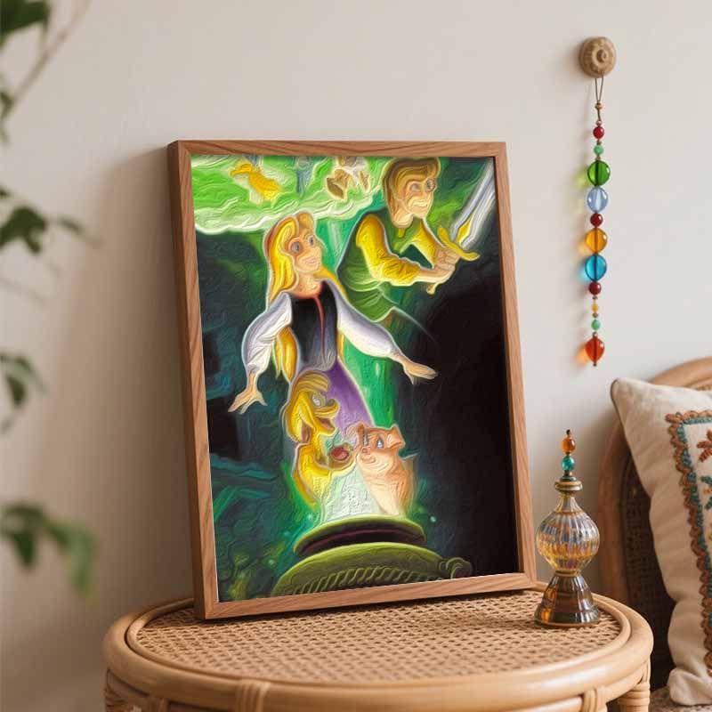 Disney Black Cauldron Oil Painting Art Painting Kit Home Wall Decor Handmade Gift Movie Character Painting Canvas For Living Room Art