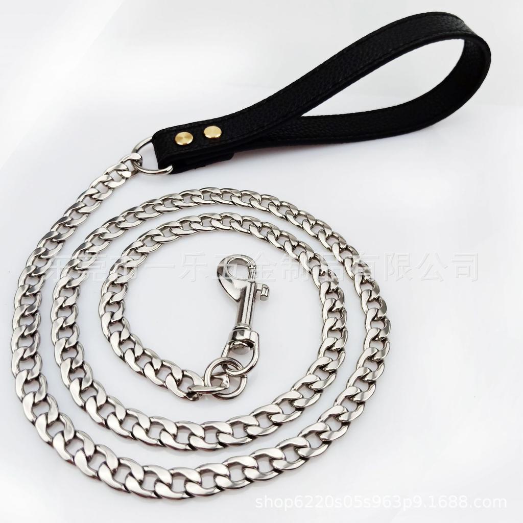 Stainless Steel 304NK Chain Pet Neck Ring Dog Chain Seamless Welded P Chain 11MM16MM Training Dog Walking Pet Chain