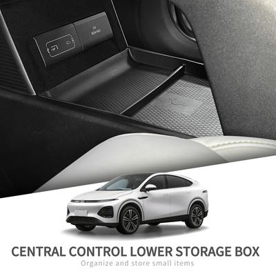 For Xpeng G6 2023 2024 Center Console Storage Box Car Central Lower Layer Tray TPE Organizer Accessories Tidying