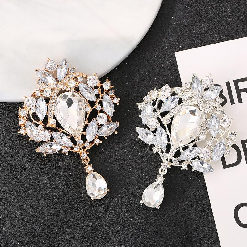 Fashion Retro Teardrop Brooch Bridal Brooch Party Banquet Wedding Pin Jewelry